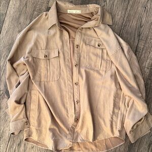 BE COOL Women's Tan Button Down Shirt